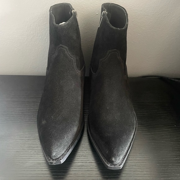 Oro Los Angeles Black Suede Western Chelsea Boots - Picture 1 of 11